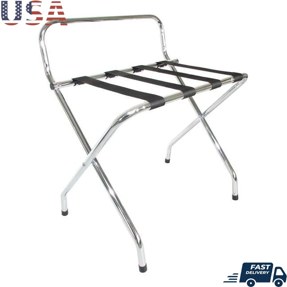 

Portable Folding Luggage Rack Sturdy Metal Suitcase Stand Hotel Guest Room Organizer Space Saving Design 110lb Capacity