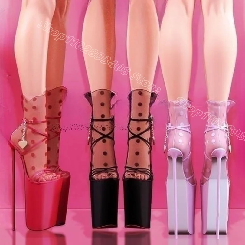 

Red Platform Chain Sandals Open Toe New Fashion British Style Women Dance Party Summer Sexy Sandals 2025 Zapatos Para Mujere