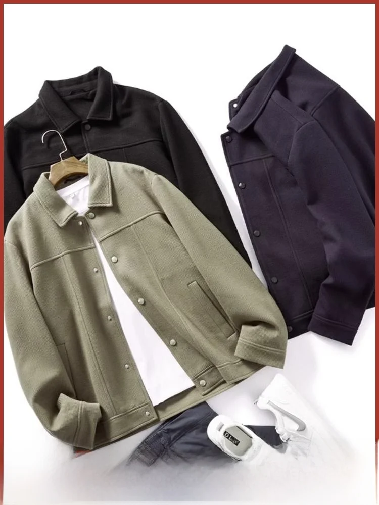 

Трикотажная мужская куртка с узором Wfle, теплая хлопковая внутренняя часть, повседневная подставка, длинная застежка-молния све, чистая одежда...