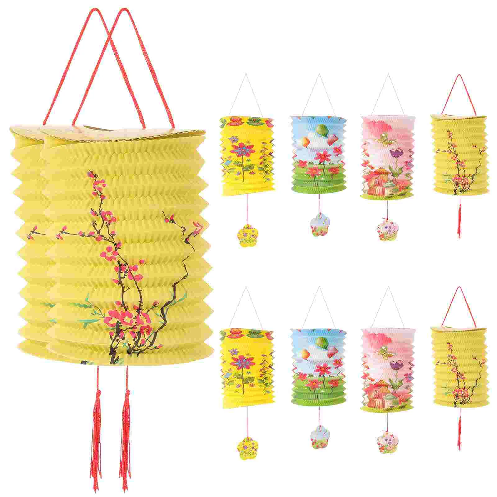 10 Pcs Chinese New Year Decor Hanging Lanterns Decorative Portable Child Ambiance Decorations