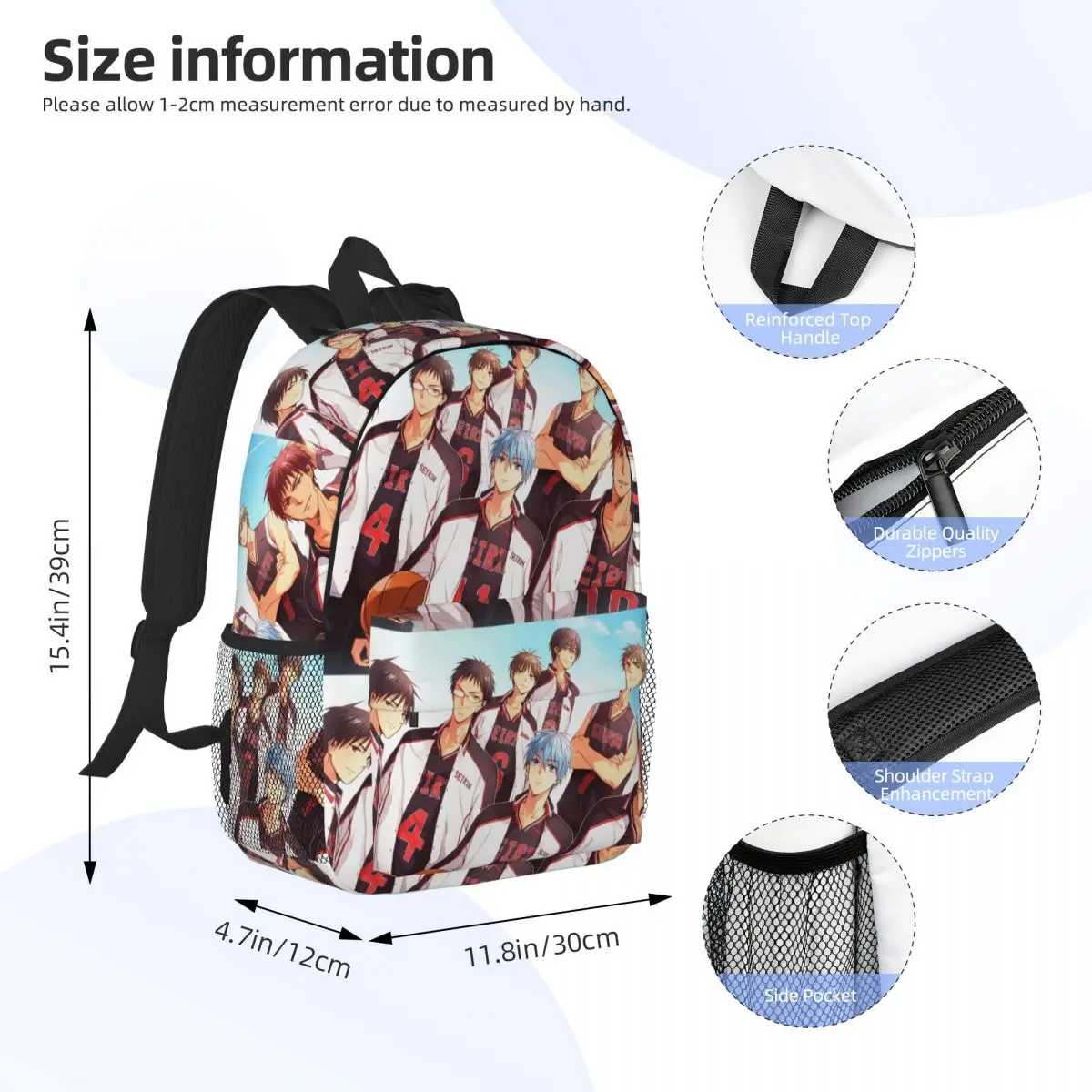 Harajuku Basketball Kuroko No Basket Basuke Kaijo Backpack Student BookBag School Bag Computer Shoulder Bags for Men Women