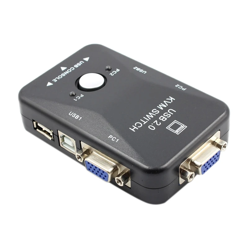 AABFK KVM Switch 2 Port VGA Switch USB 2.0 KVM Mouse Switcher Keyboard 1920X1080 Box Sharing Switch Vga Splitter