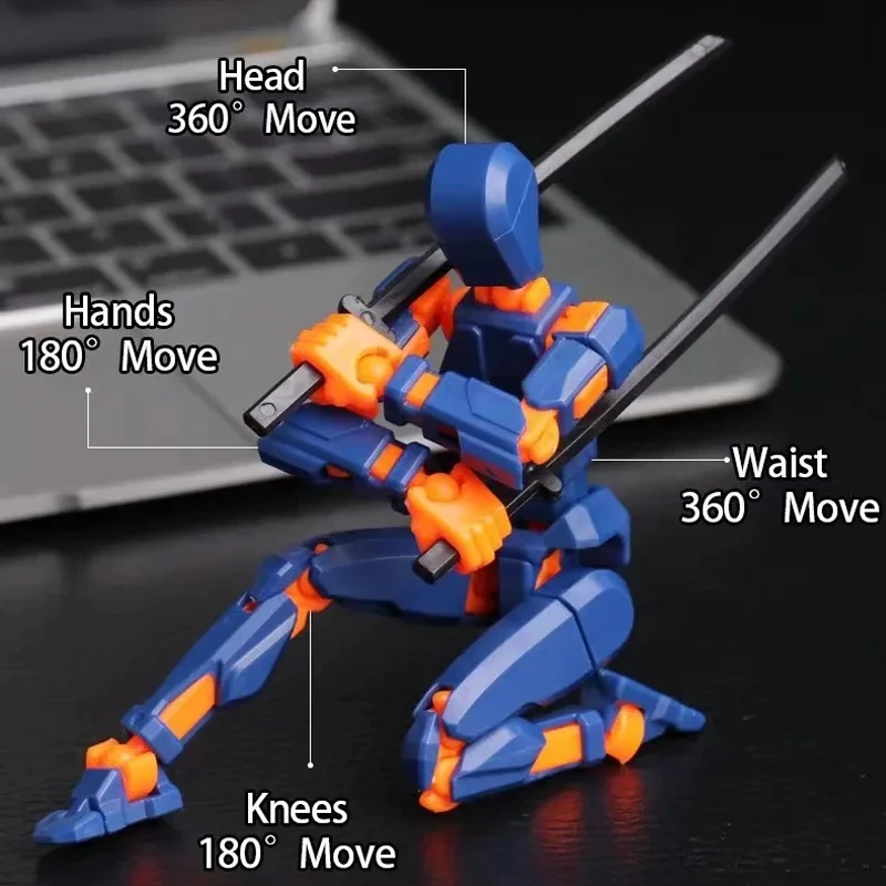 Figurines d'Action Mobiles Articulées Robot 3D Imprimé Rick, Assembler des Jouets Faits à la Main, Jeu Parent-Enfant, Cadeaux