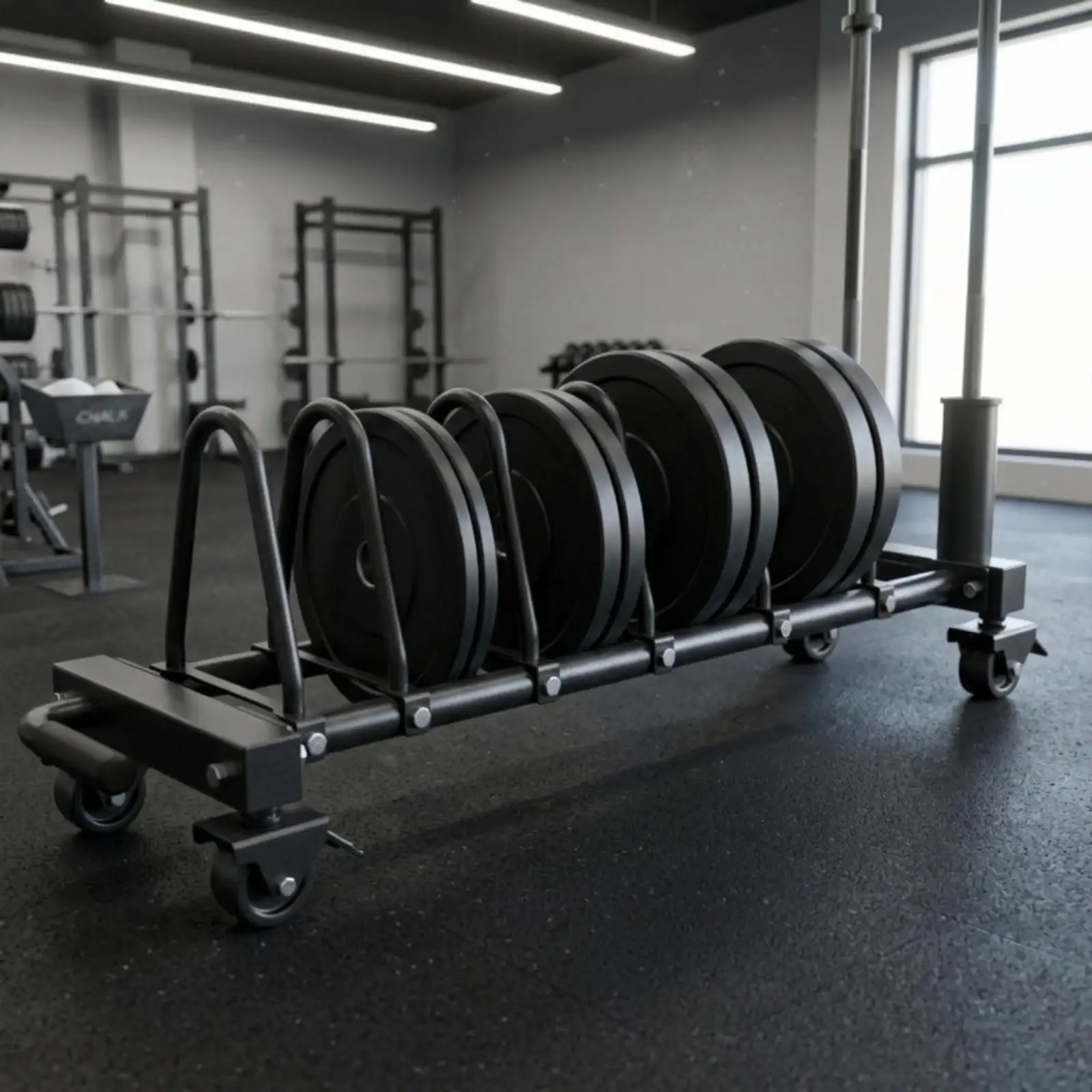 Picture 5: Weight Plate Storage Rack Caster Wheels Plate Storage Mobile Unit Floor Standing