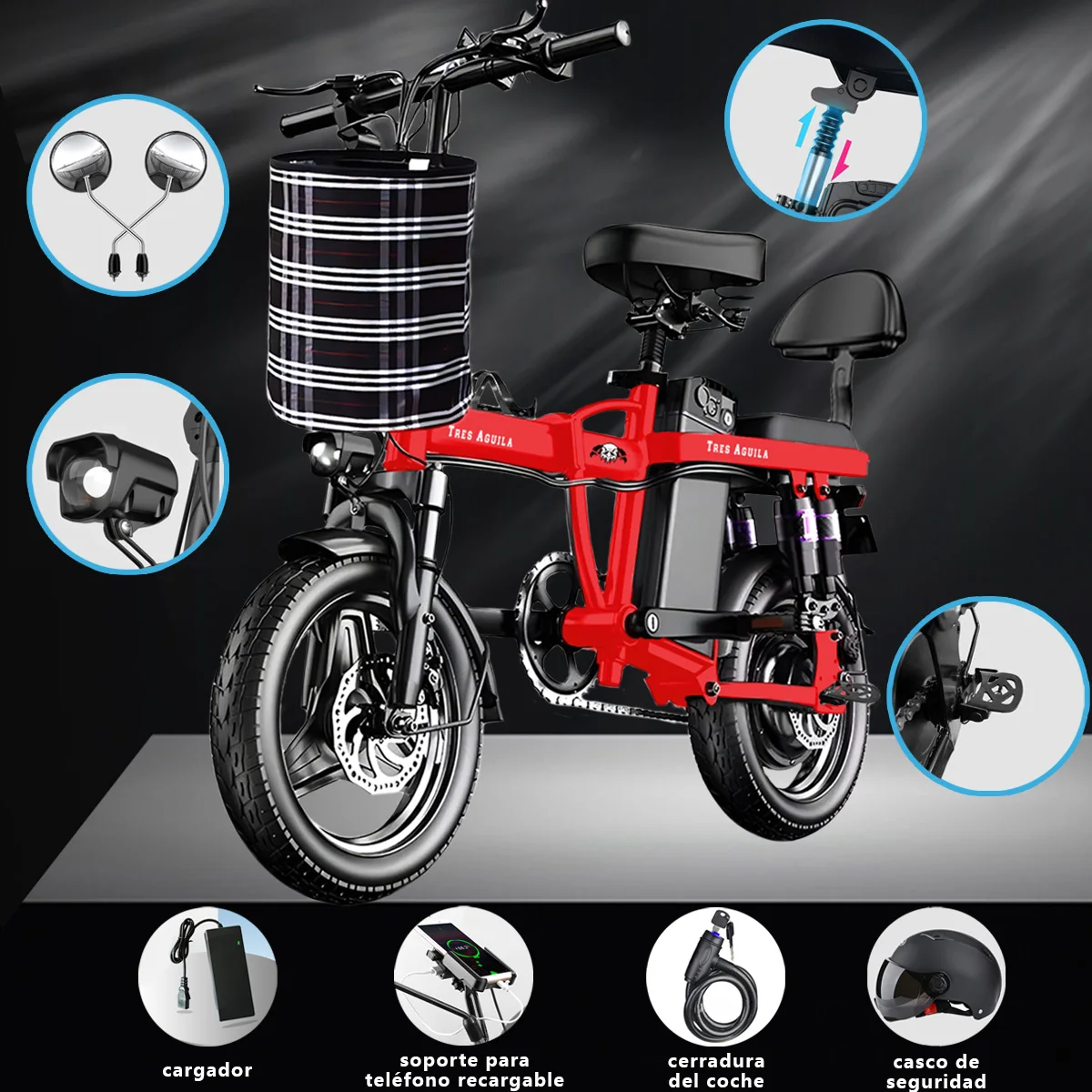 Three 450W electric bicycle 45 km/h 48V 20AH removable battery multi-shock absorption for city travelers adult folding electric bicycle mountain road bikes