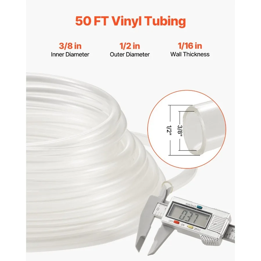 أنابيب الفينيل الشفافة 3 8 ID x 1 2 OD 50FT خرطوم أنابيب PVC البلاستيكية