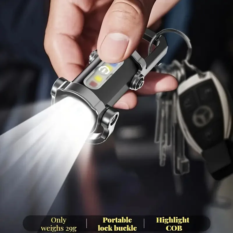 1-3PCS Compact Mini LED Pocket Work Light Portable Multifunctional Ultra Bright Durable for Outdoor Key Ring Inspection Tool Use