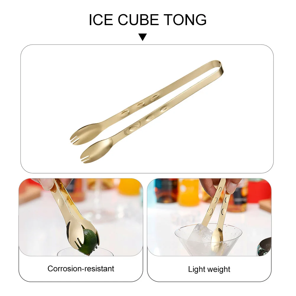 

2Pcs Ice Cube Clips Stainless Steel Fruit Food Tongs Sturdy Heat Resistant Kitchen Bar Serving Tongs Ice Cube Clips