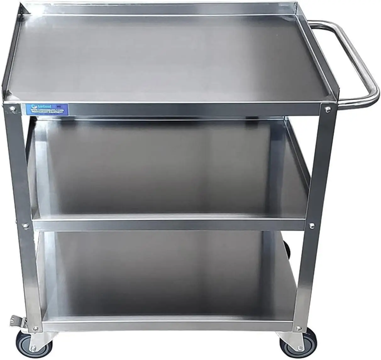 Steel Utility Cart | 18" Wide X 28" Long X 33" High | 3 Shelf Metal Utility Cart on Wheels with Handle