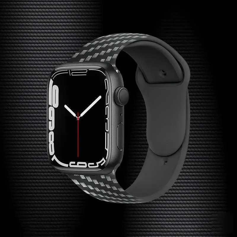 Printed Strap For Apple Watch Band 44mm 40mm 45mm 41mm 49mm 38 42mm Carbon fiber bracelet iwatch series 9 8 7 se 3 4 5 6 Ultra