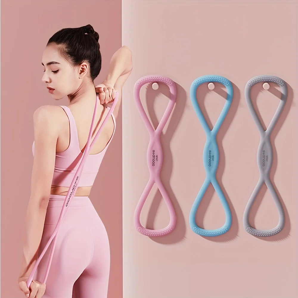 Silicone Figure-8 Resistance Band, High Elasticity Chest Expander & Arm Slimmer, Durable Shoulder Opener for Fitness Training