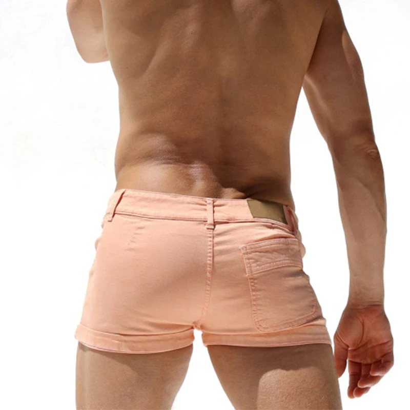 Pantalones cortos sexis de verano 2024 para hombre, pantalones cortos informales de Color sólido para vacaciones en la playa, pantalones cortos