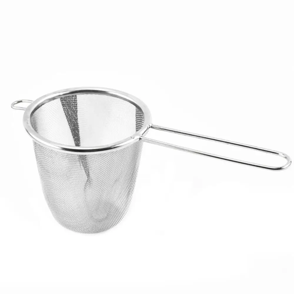 Extra Fine Mesh Stainless Steel Tea Strainer Loose Leaf Tea Diffuser Prevents Burns Filters Spices Kitchen Tool with Hand