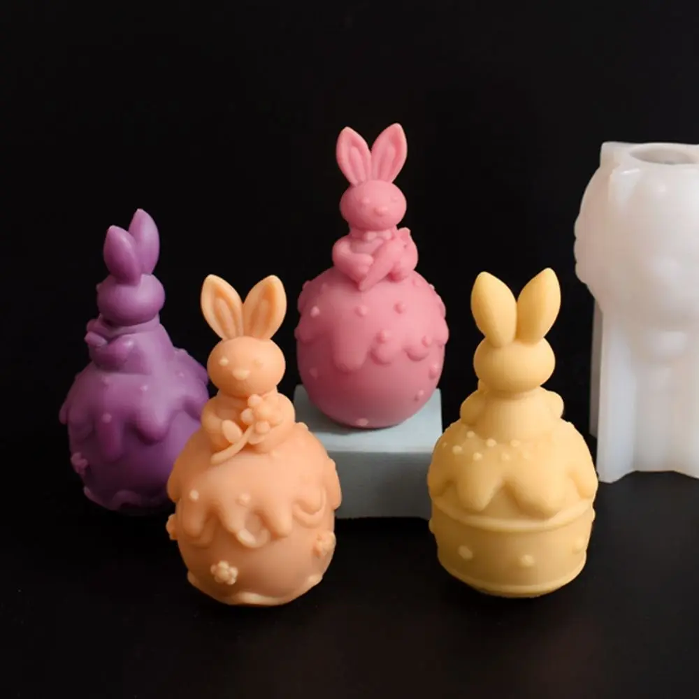DIY Craft Easter Bunny Egg Mold Silicone Heat-Resistant Candle Making Tool 3D Design Cute Handmade Craft Art Tool Gifts
