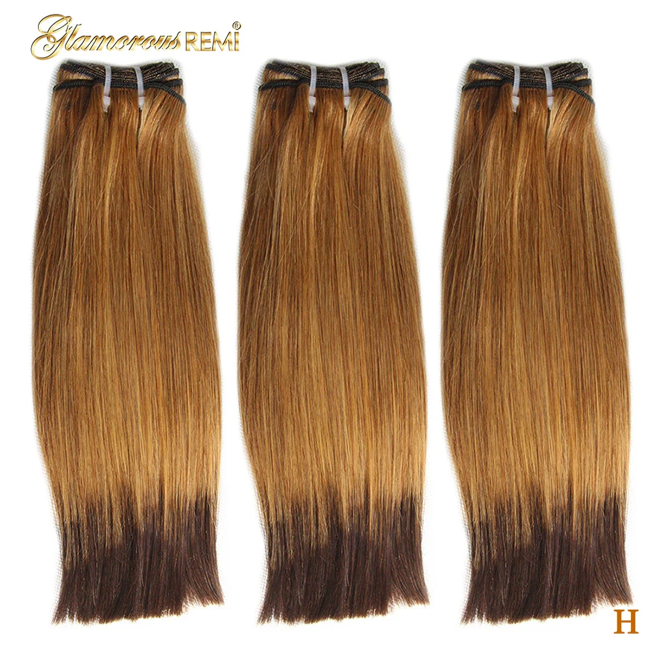 

Brazilian Straight Hair Funmi Double Drawn Straight Human Hair Bundles Weave Extensions 2 Tone Ombre 27/4 Funmi Hair 3 Bundles