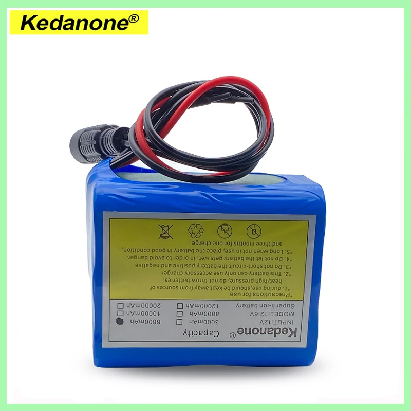 Akumulatory litowo-jonowe 12V 6800mAh 18650 z BMS akumulatory litowe płyta ochronna + ładowarka 12.6V do monitorowania