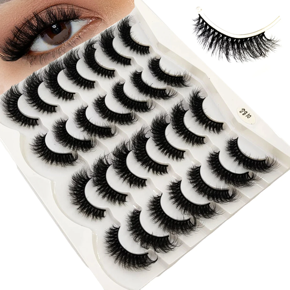 Neue 14 Paar weiche und flauschige 3D-Kunstwimpern aus Nerz, dicke, handgerollte, natürliche falsche Wimpern