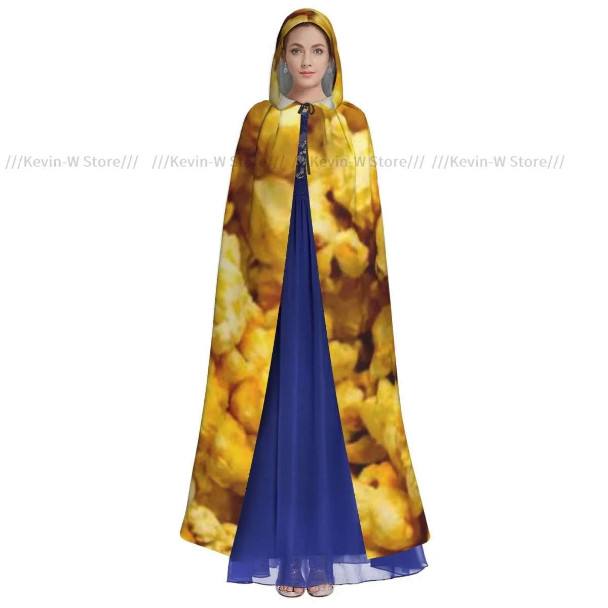 Popcorn Hooded Cloak Polyester Unisex Witch Cape Costume Accessory