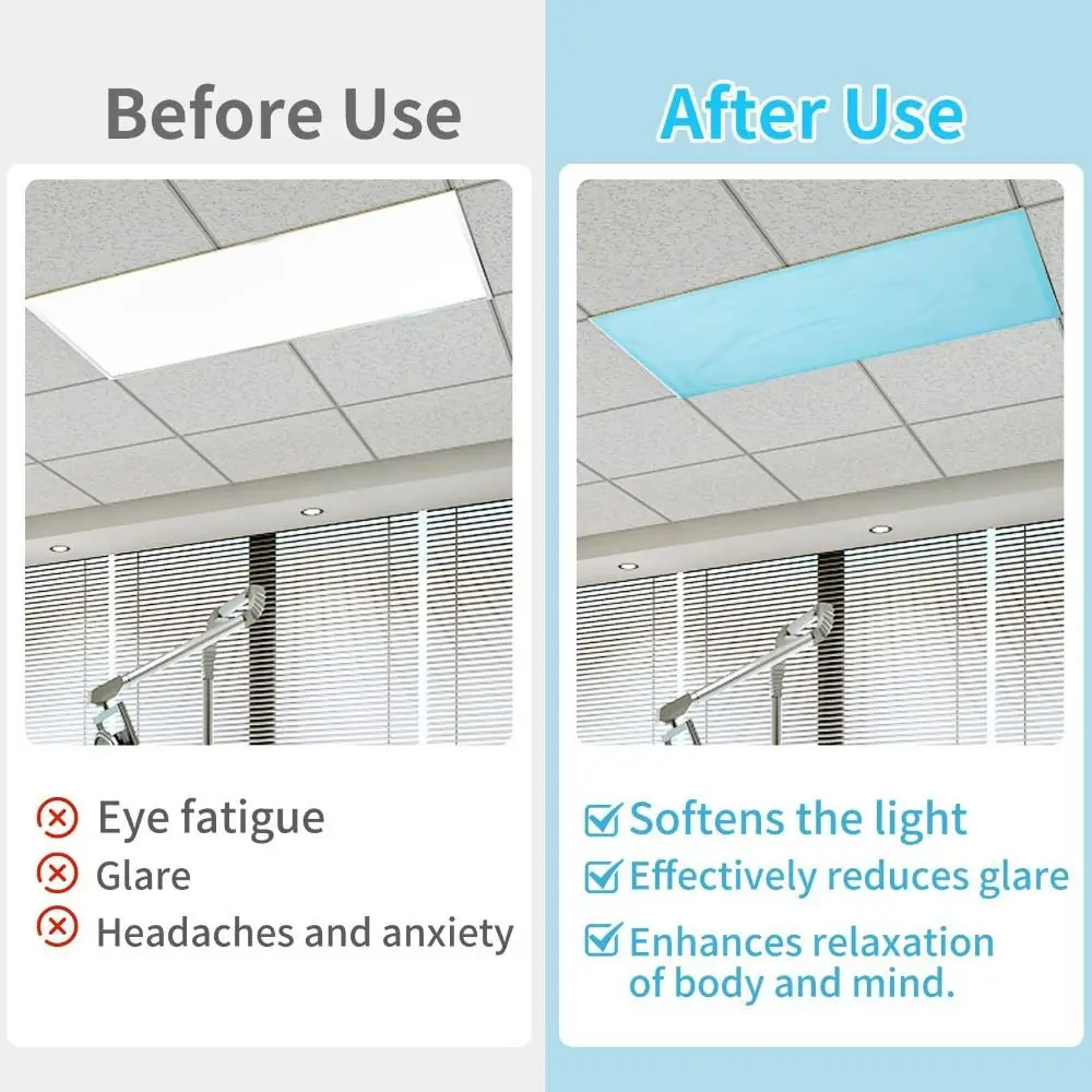 Solid Color Lampshade Light-blocking Eye-protection with 10 Magnetic Buckles Fluorescent Light Covers Cartoon 122*61cm 10 Styles