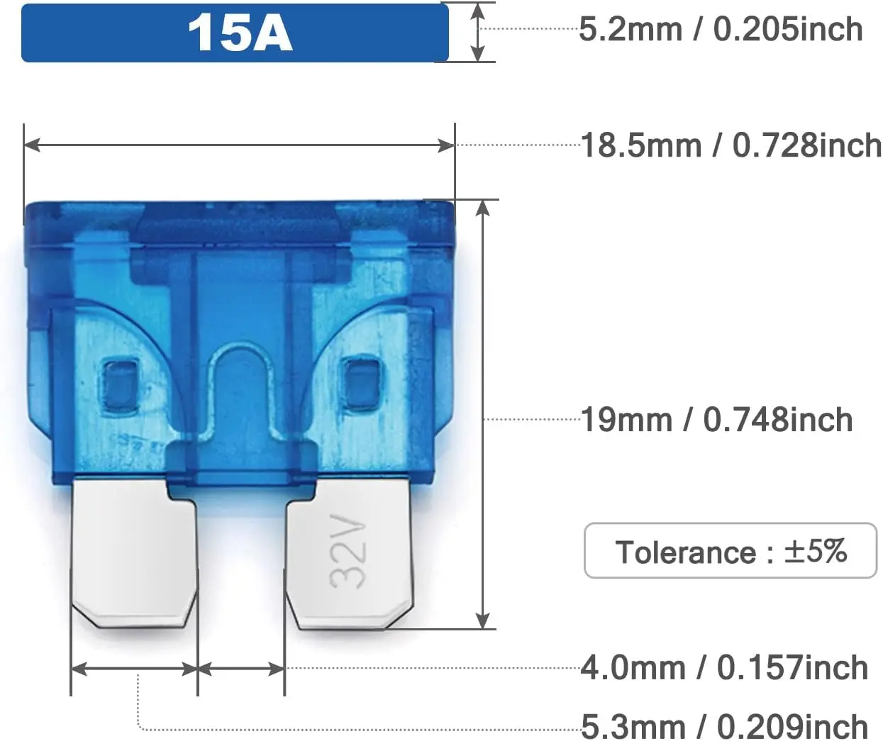 100/50/30/10Pcs Standard Car Automotive 15Amp Fuse Blade Motorcycle Truck Suv Car Replacement Fuse