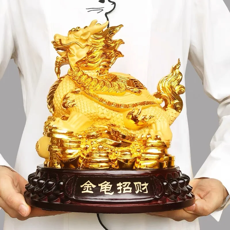 Good Omens Home SHOP Company statue de tortue Dragon de fortune royale en or GOOD LUCK prospère argent d'affaires Succès FENG SHUI 50 % DE RÉDUCTION