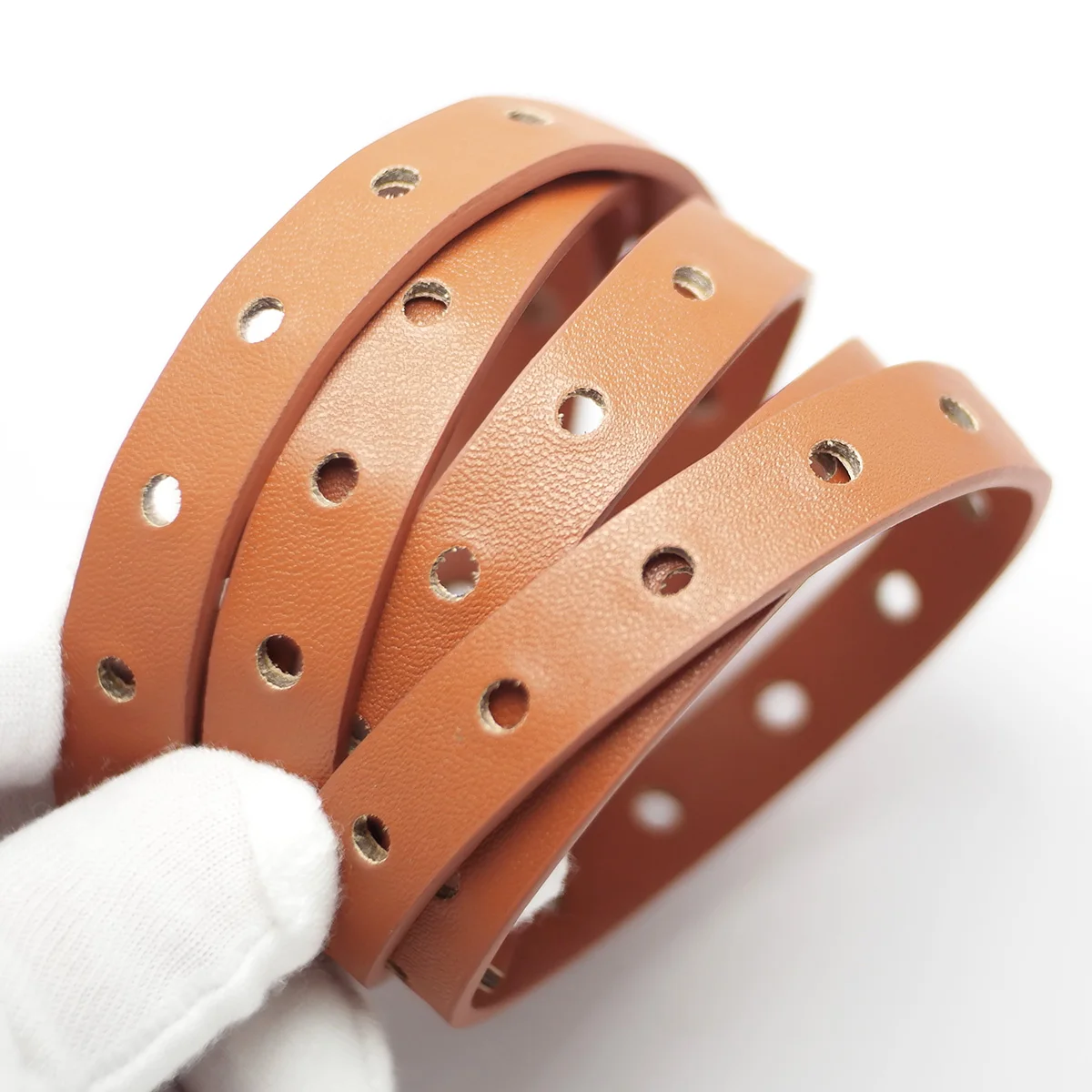 

Light Brown Drilled Holes Leather,12mm Soft Leather Cord,Fine Litchi Texture Leather Strips,Waist Chain Bracelet Making