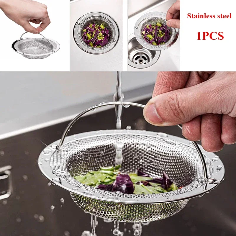 

1Pcs Accessories Drain Filter Stainless Steel Kitchen Sink Filter Garbage Food Residue/Hair Catcher Keep Your Bathtub Dreinaje