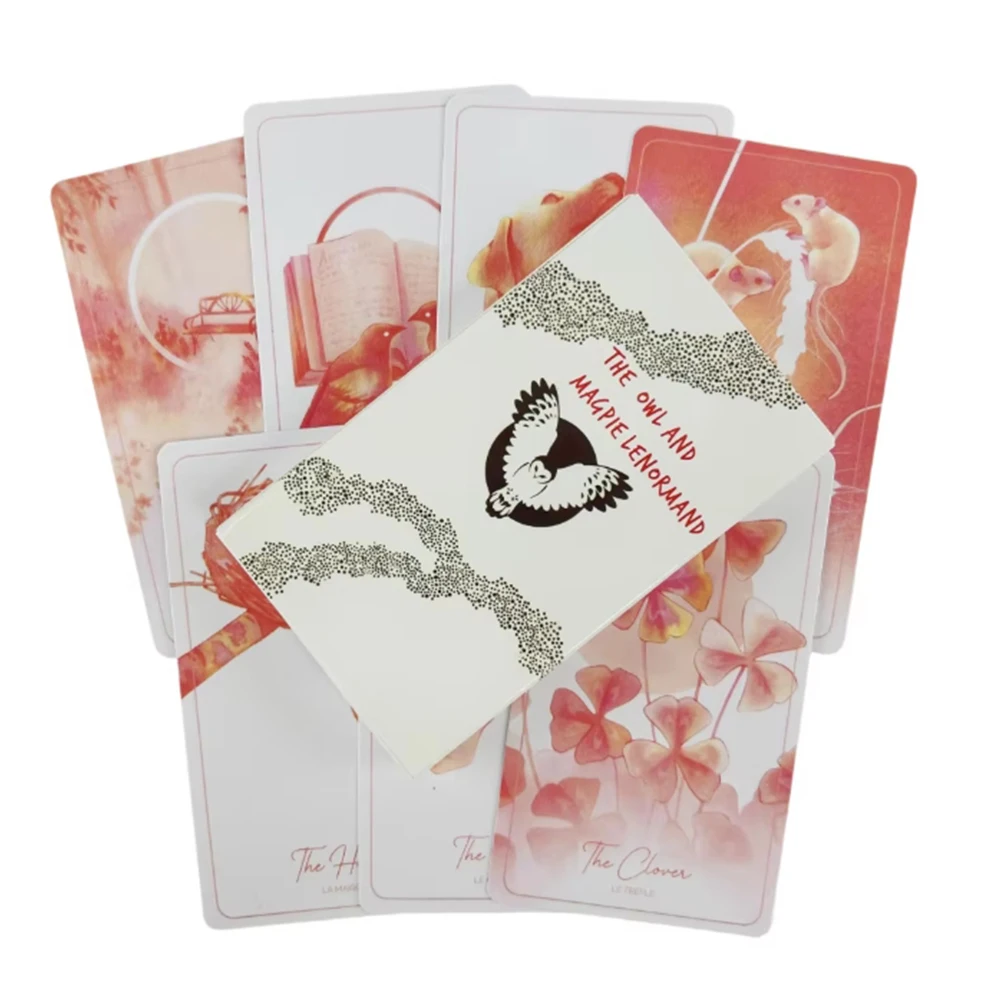 Heiße Verkäufe Die Eule und Elster Lenormand Oracle Card Fate Divination Prophecy Card Family Party Game Tarot Card Deck