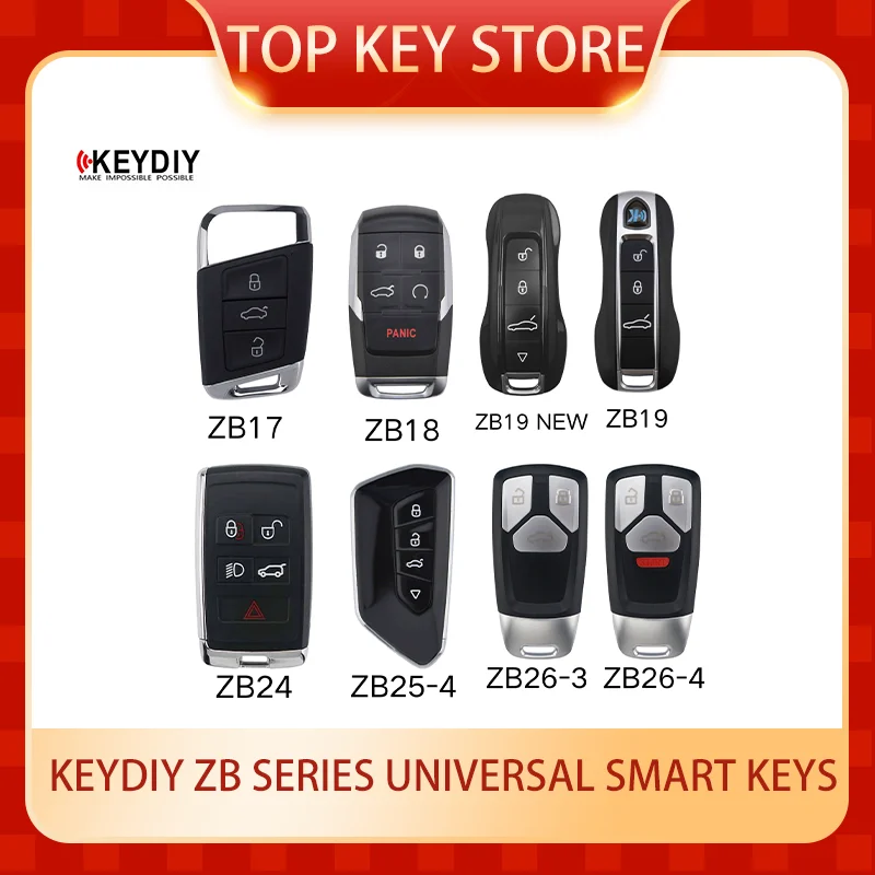 

10PCS KeyDiy Keyless Universal smart key ZB17 ZB18 ZB19 NEW ZB19 ZB24 ZB25-4 ZB26-3 ZB26-4 ID46/47/48/49/4A KD900/MINI/X2/X4