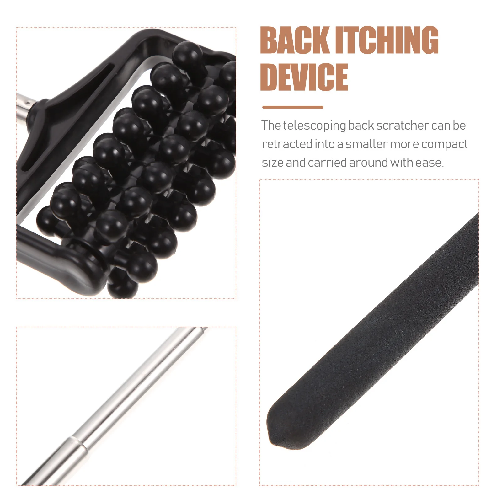 

3pcs Rolling Wheel Back Scratcher Massager Tool Extendable Portable Stainless Steel Body Scratching Device For Home Use Fitness