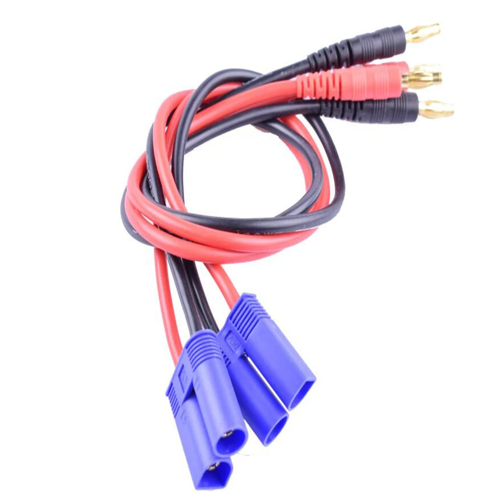 2PCS RC Cable EC5 Connector Male to 4mm Banana Plug Charge Lead with 14awg 11.8\