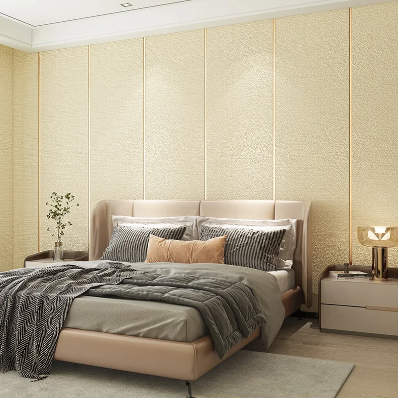 

Modern Simple Solid Color Plain Stripe Wallpaper Bedroom Decoration Velvet TV Background Wallpaper Thickened