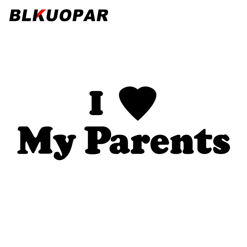 BLKUOPAR I Love My Parents Heart Creative Car Stickers Sunscreen Funny Decal Personality Window Sunshade Car Lable Graphics