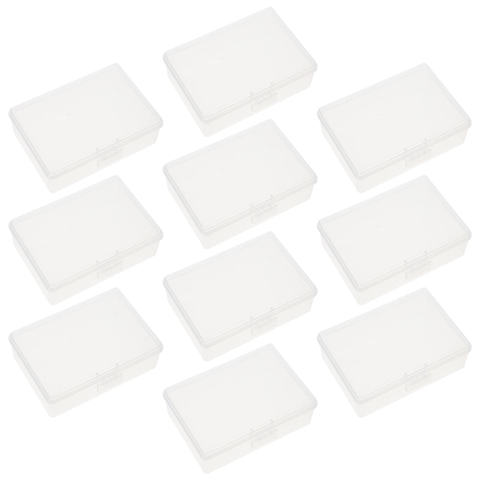 10Pcs Card Storage Box Transparent ABS Multi-Function Business Card Holder Compact Lightweight Case for Cards Organization