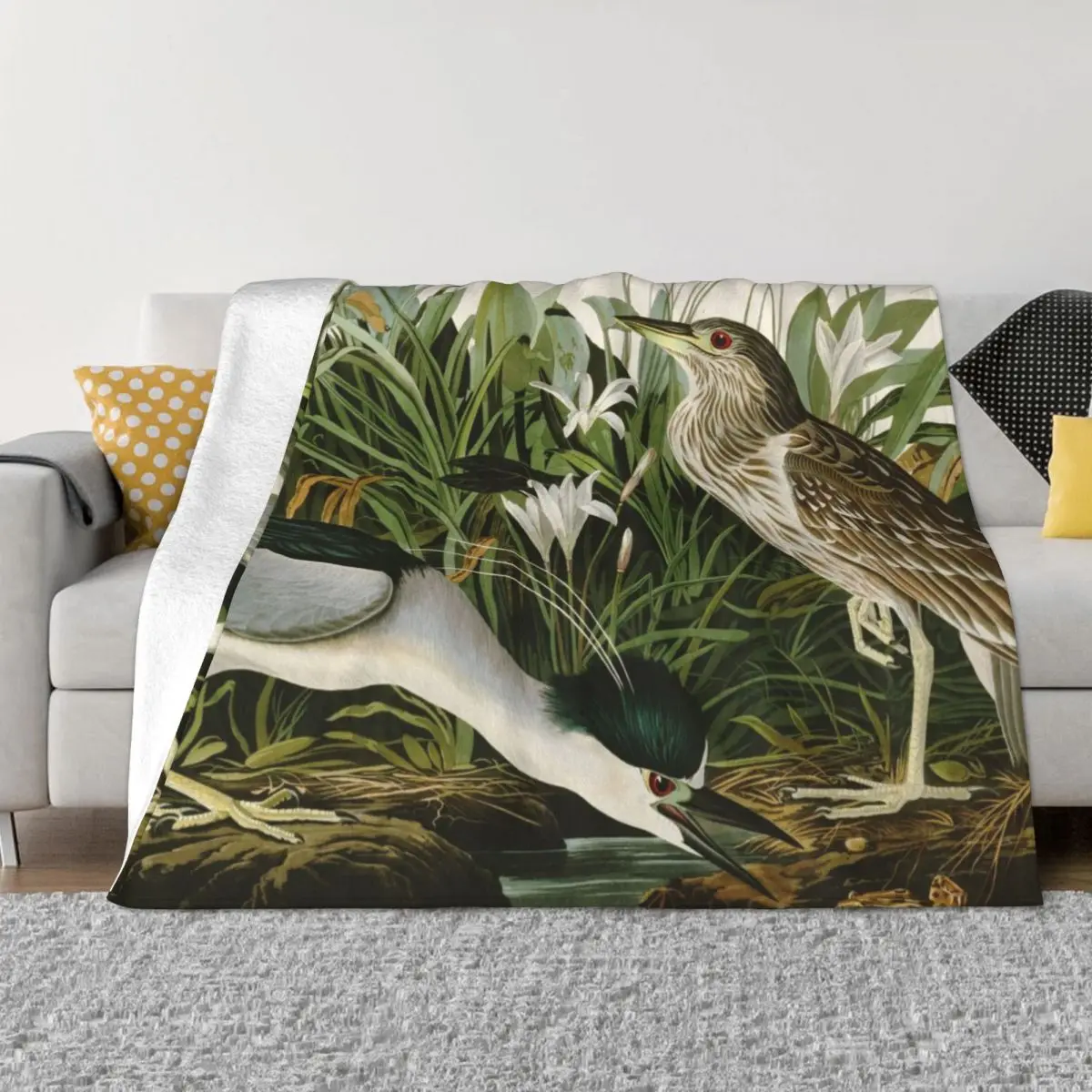 

Night Heron - John James Audubon Birds of America Throw Blanket blankets ands Thin Luxury St Blankets