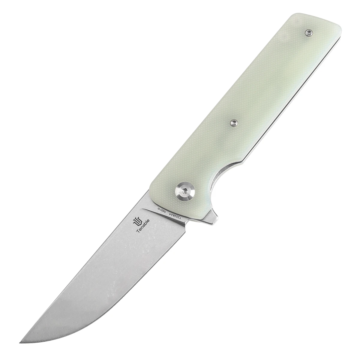 Tenable Anomaly T2038A4 Pocket Knife Drop Point 3.14'' Stonewashed Nitro V Blade with Jade G10 Handle Folder for Everyday Carry