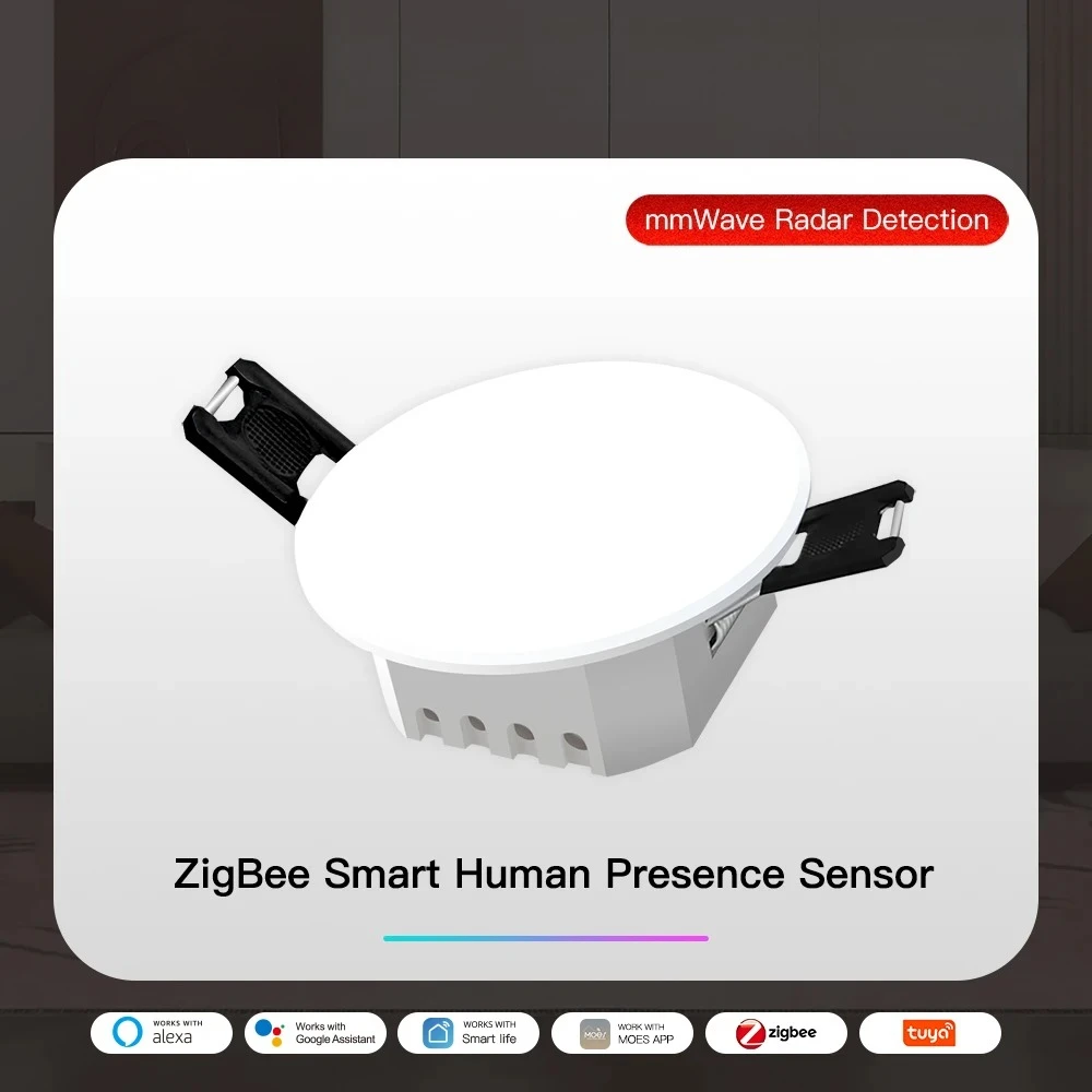 

Умный ZigBee Wi-Fi детектор присутствия человека радарный датчик обнаружения фотометрическая функция 2 в 1 Smart Life потолочный PIR-концентратор