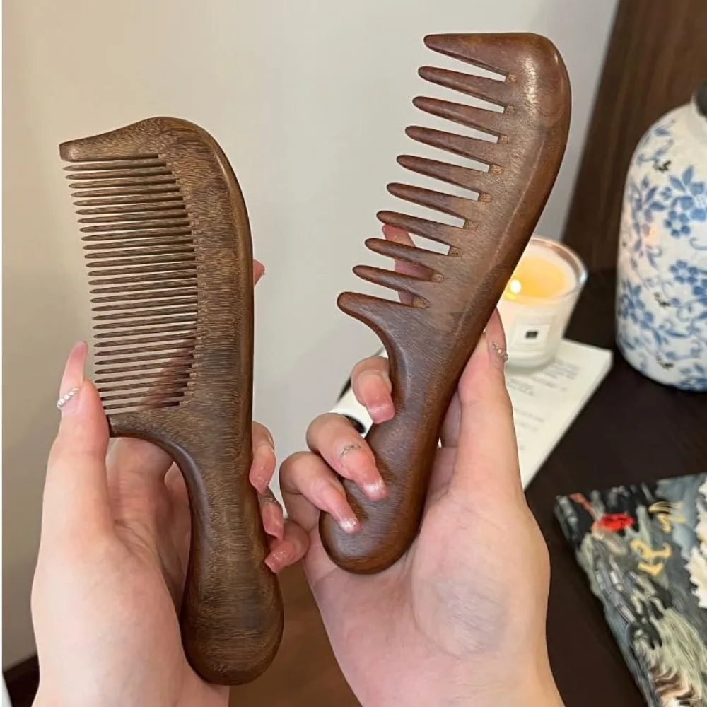 New Natural Labor Wooden Comb Anti-static No-snags Wood Comb Meridian Massage Straight Wide Tooth Comb Women