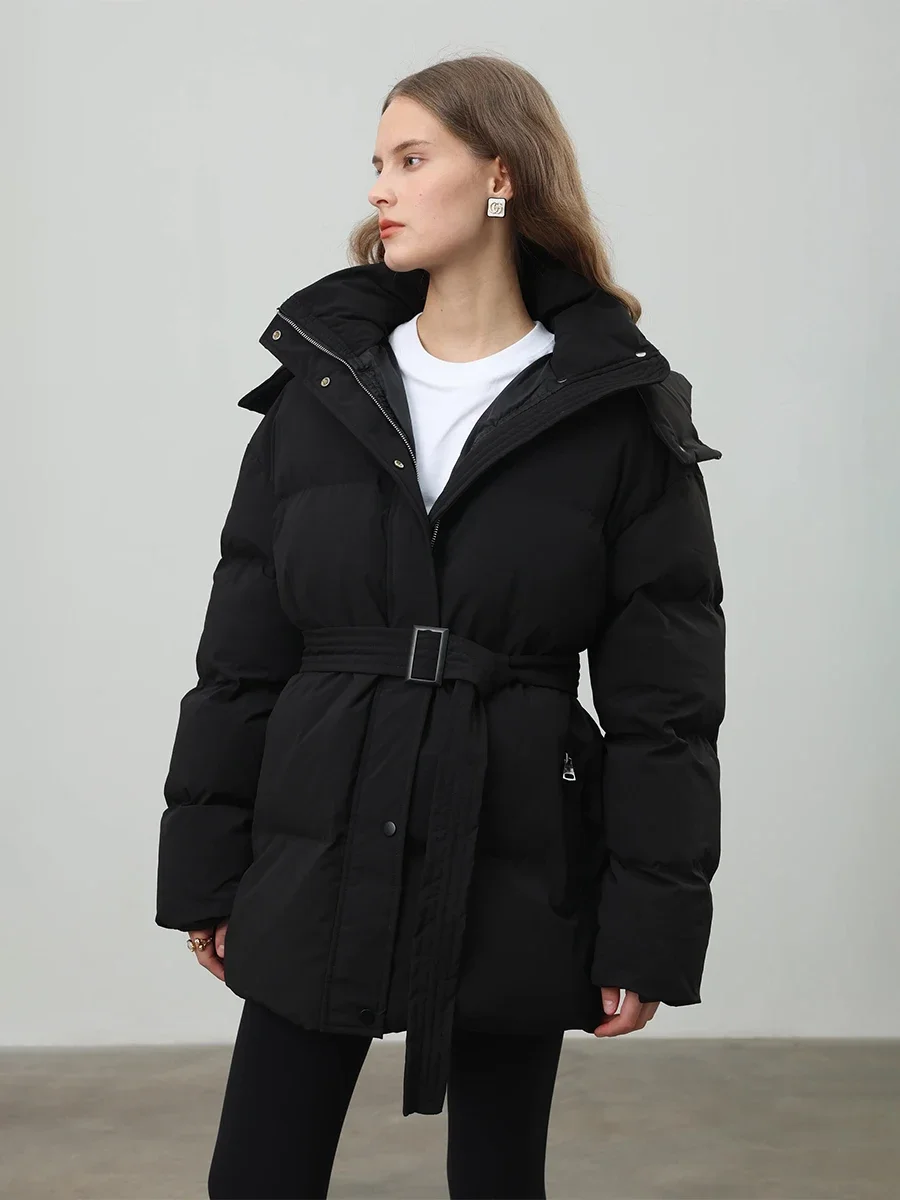 Frauen Winter Neue Kordelzug Slim Fit Baumwolle Jacke Mit Kapuze Zipper Baumwolle Robe Bequeme Warme Brot Jacke