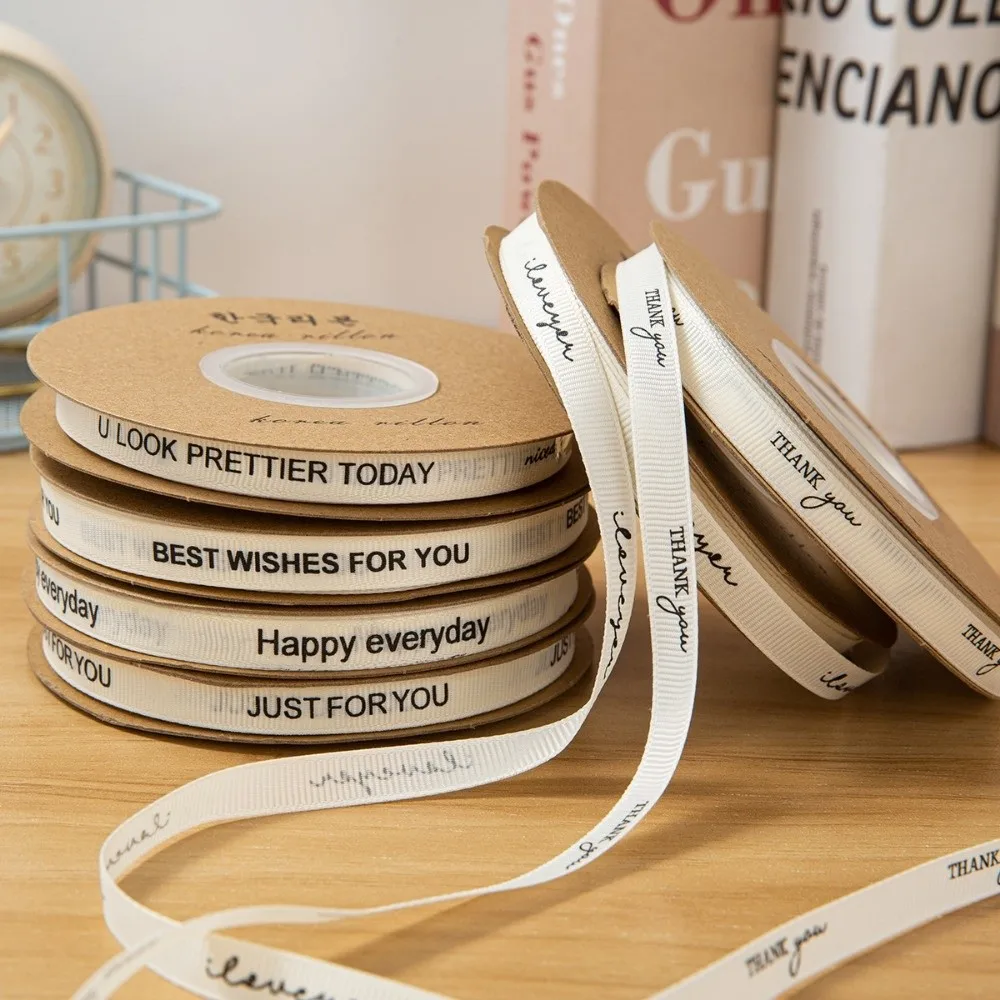 

Лента для упаковки подарков с принтом, полиэстер-хлопок, белая, декоративная, для бантов, для упаковки подарочных коробок, на День святого Валентина