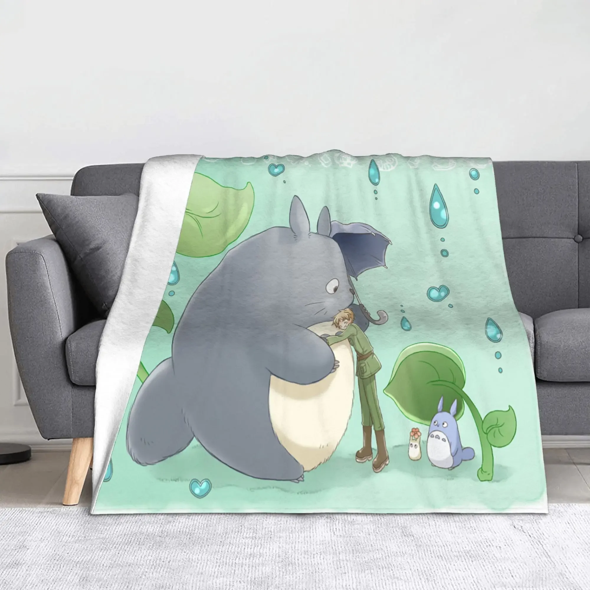 

Cartoon Cute TTotoroo Fleece Blanket Anime UltraSoft Throw for Bed Couch Home Decor Multifunctional Plush Cover