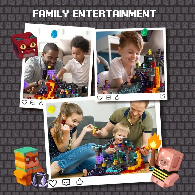 Blocos de construção magnéticos brinquedos para crianças, brinquedos de construção encantados conjuntos de construtor de educação STEM para presentes infantis