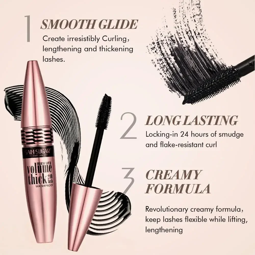 Mascara a prova di sbavature Volumizzante Allungamento Curling Asciugatura rapida Senza scaglie Ciglia colorate per donne Cosmetici di bellezza