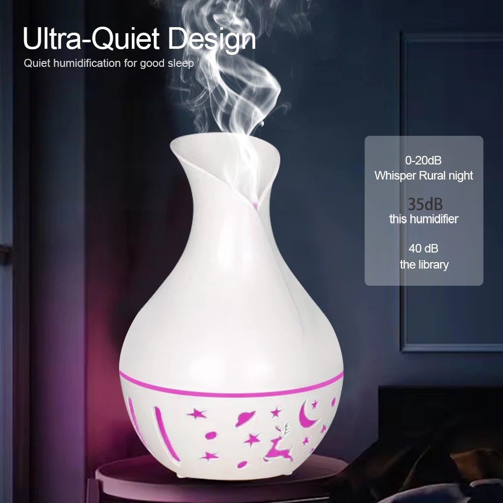 Pelembab udara Mini ultrasonik, 200ml USB Steam, kabut dingin, Pelembab udara Mini, 7 perubahan warna, kirim 2 minyak.