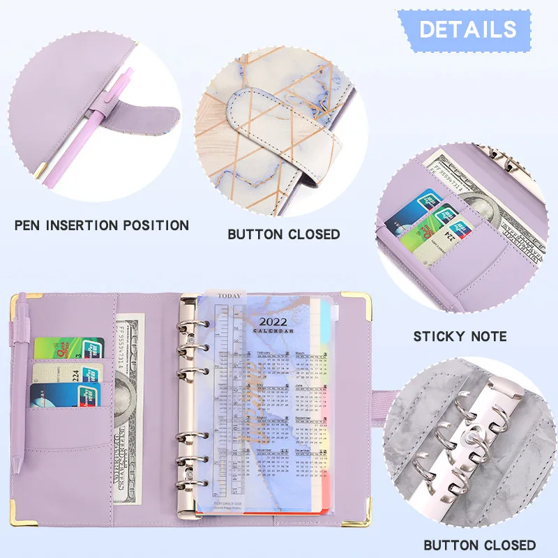 Macaroon cor a6 couro pu diy fichário capa de caderno diário agenda planejador capa de papel papelaria escolar