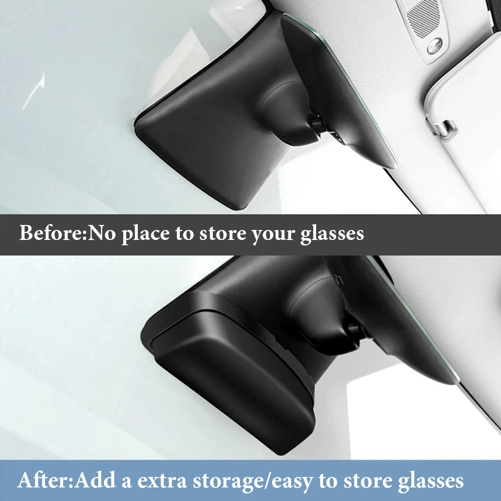 

New Car Glasses Holder Sunglasses Case Storage Box For Tesla Model 3 Y 2020-2022 Visor Windshield Organizer Interior Accessories