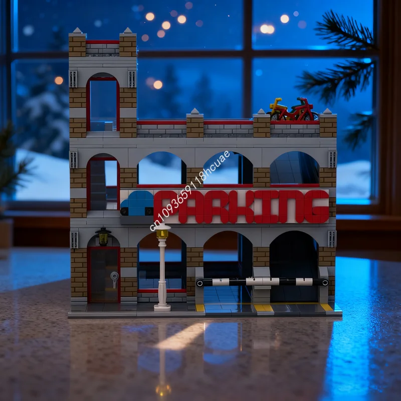 

1213 шт. MOC модульный маленький автомобиль парковка модель гаража строительные игрушки блоки DIY Рождественский подарок образование дети день рождения