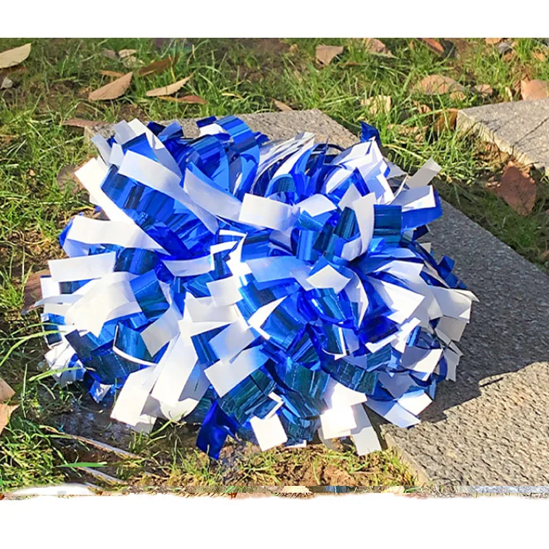 Metallic royal blue with white,custom cheerleader Pom pom,pick size,one pair