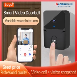 Smart tuyaapp one-way wake-up electronic visual doorbell remote video intercom system visitor reminder security protection