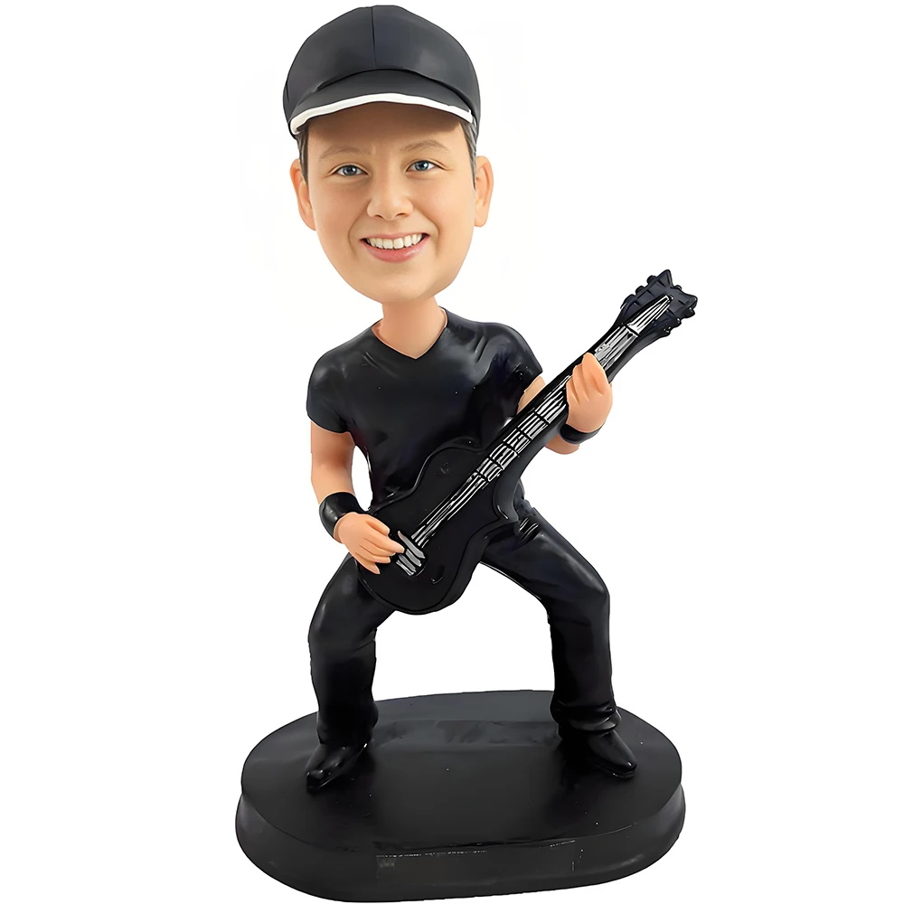 Customized Bobblehead Dolls,A Man Playing Guitar Handmade Personalized Sculpture Gifts for Men,Boyfriends,Husbands,Bosses